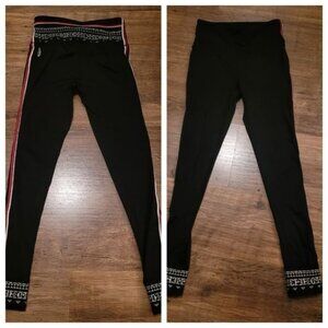 Free People Movement Leggings Size XS Black Red White Stitch Stitching Athletic